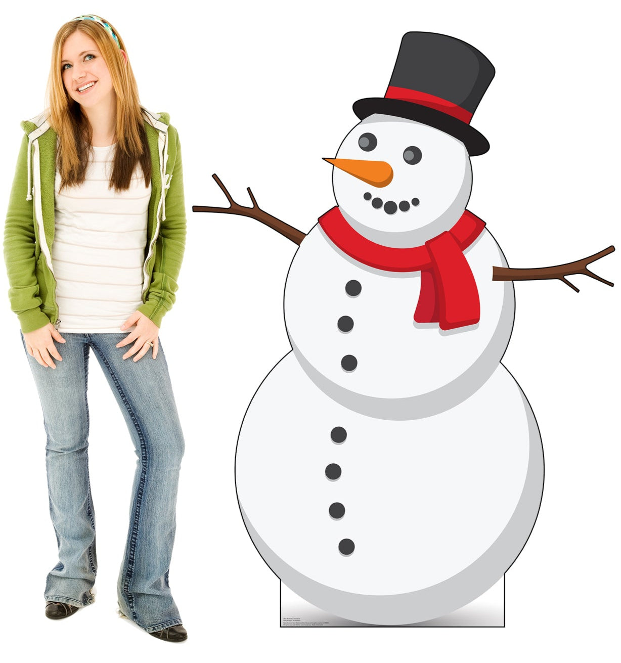 Life-Size Illustrated Snowman Cardboard Cutout - All Cutouts