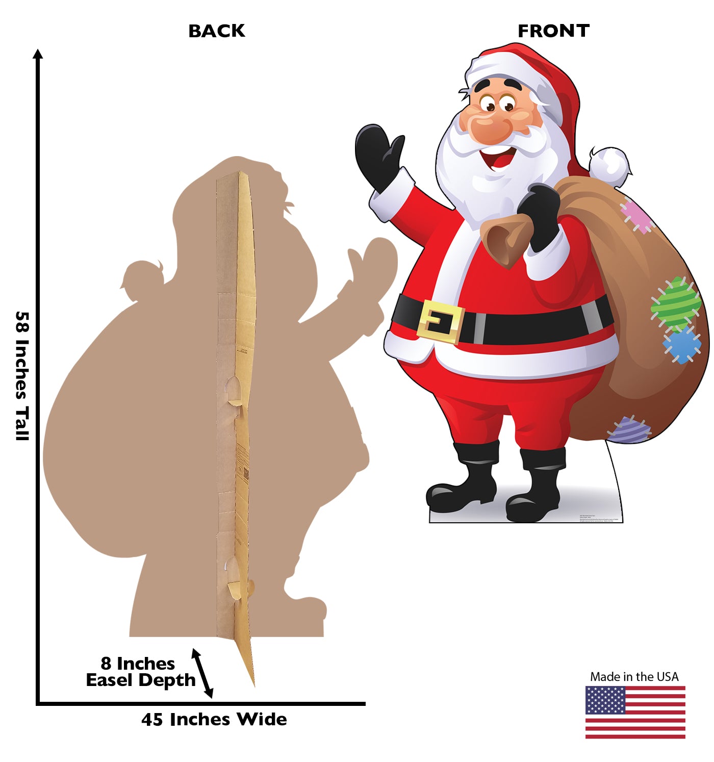Life-Size Illustrated Santa Claus Cardboard Cutout - All Cutouts