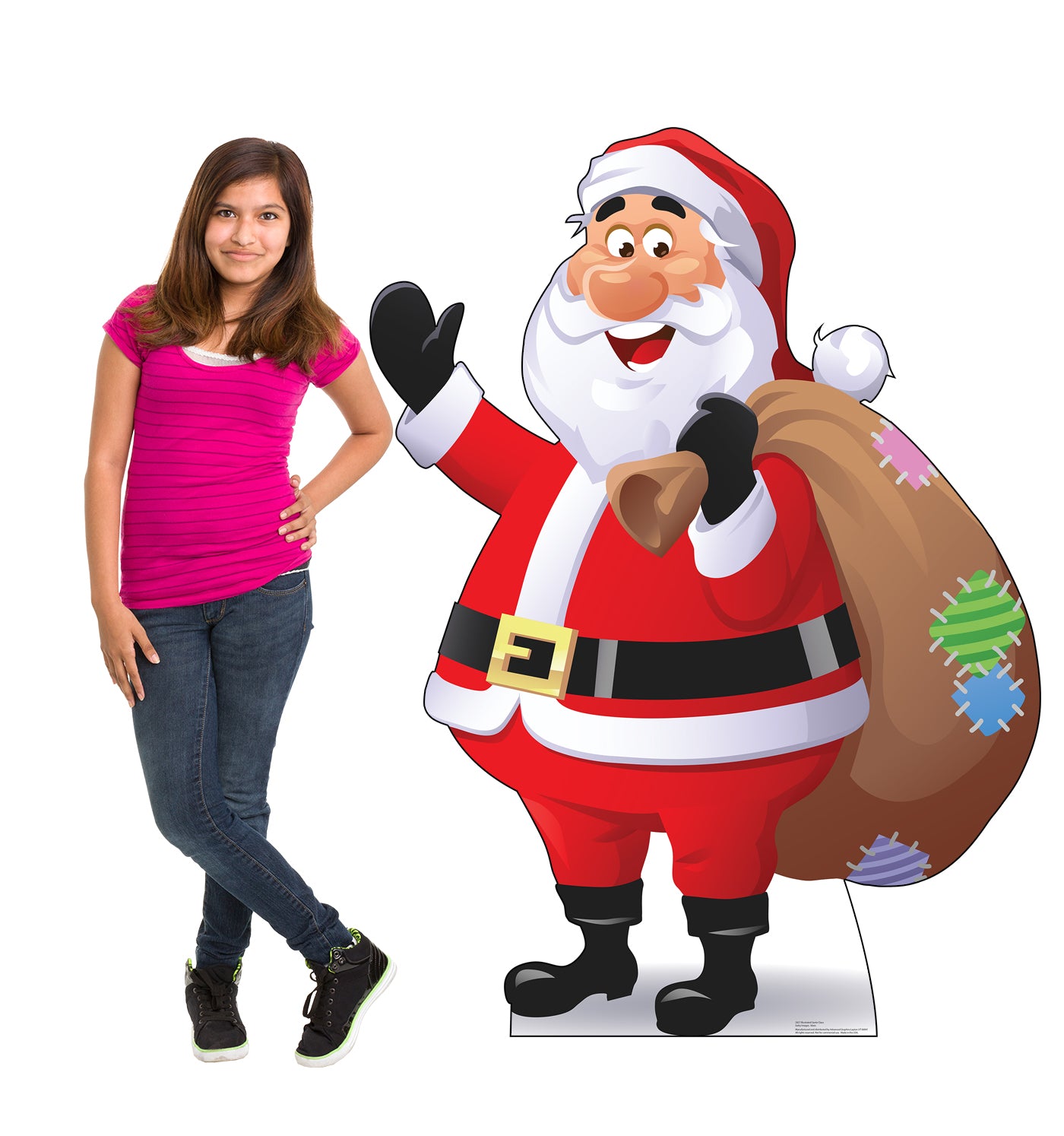 Life-Size Illustrated Santa Claus Cardboard Cutout - All Cutouts