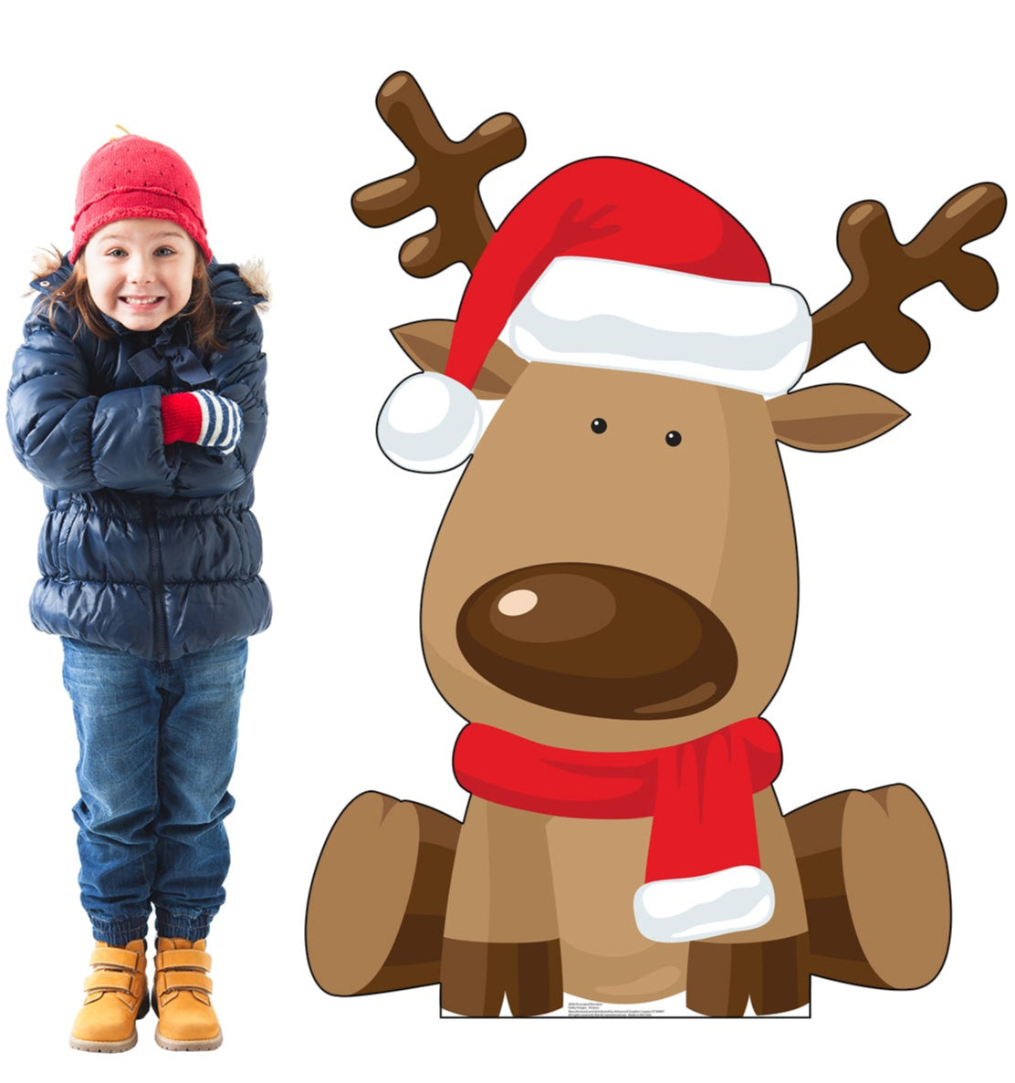 Life-Size Illustrated Reindeer Cardboard Cutout - All Cutouts