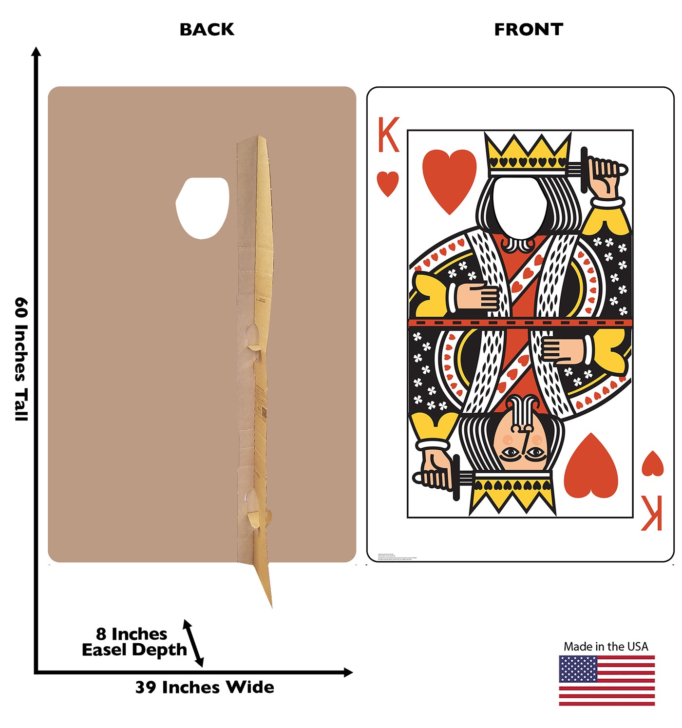 Life-Size King of Hearts Card Stand-In - All Cutouts
