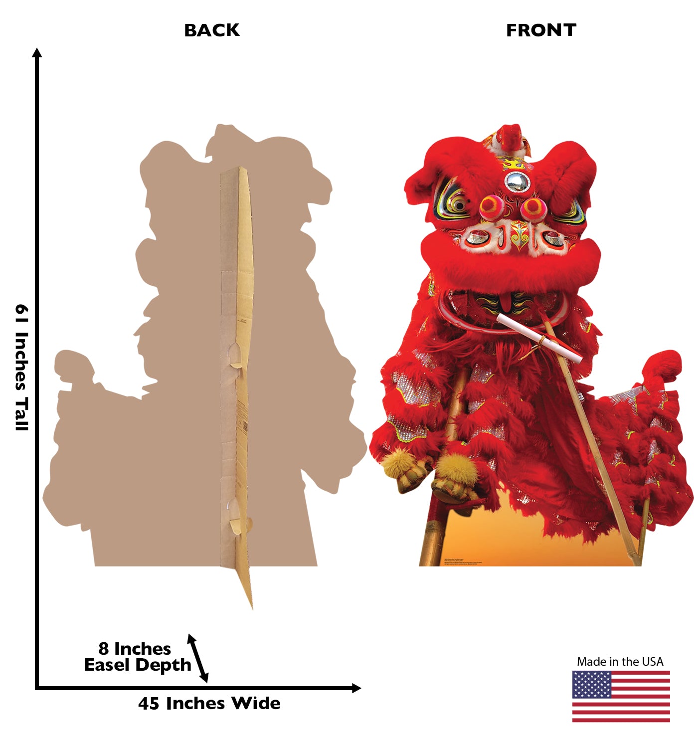 Life-Size Chinese New Year Red Dragon Cardboard Cutout - All Cutouts