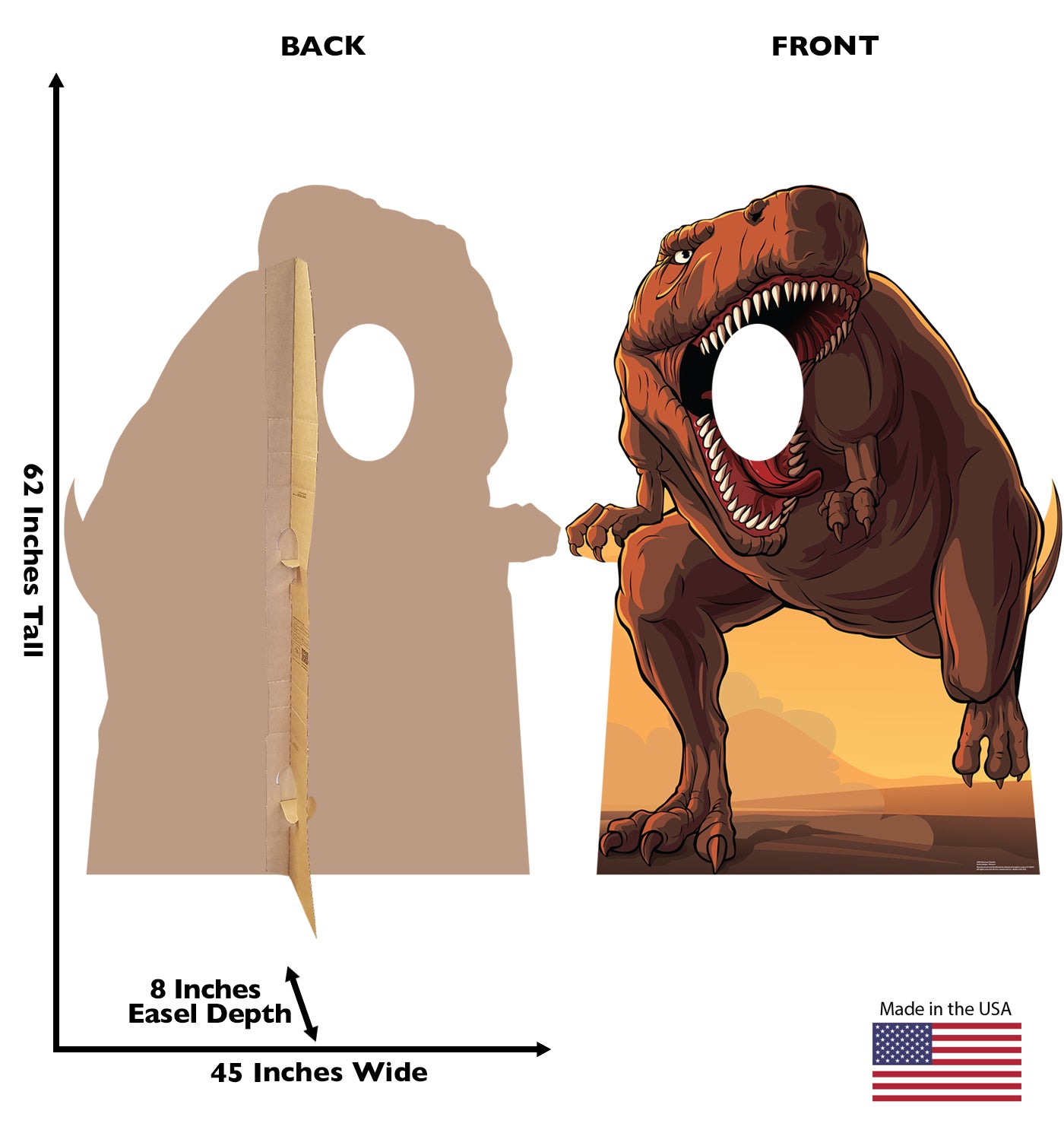 Life-Size Dinosaur Stand-In Cardboard Cutout - All Cutouts
