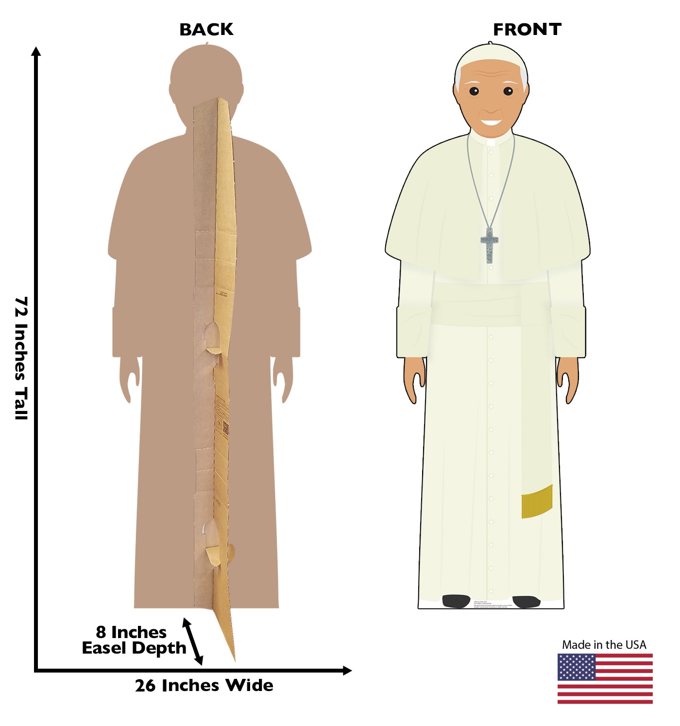 Life-Size Pope in White Outfit Cardboard Cutout - All Cutouts