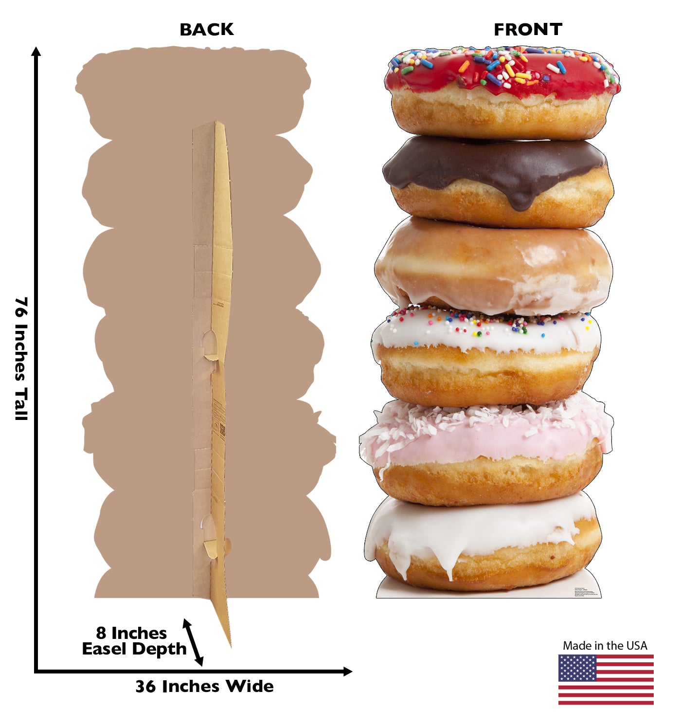 Life-Size Doughnut Stack Cardboard Cutout - All Cutouts