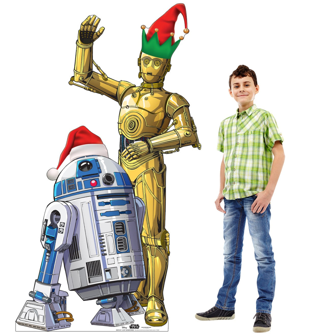 R2-D2 and C-3PO Holiday Outdoor Standee - All Cutouts