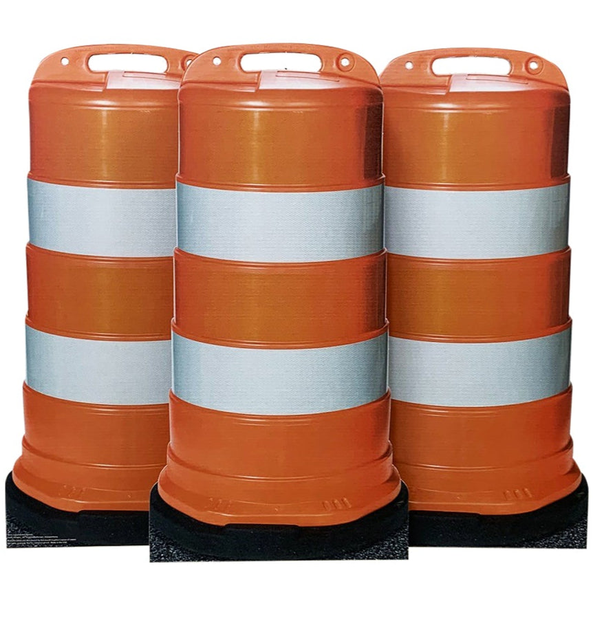 Life-Size Construction Barrels (Set of 3) Cardboard Cutouts - All Cutouts
