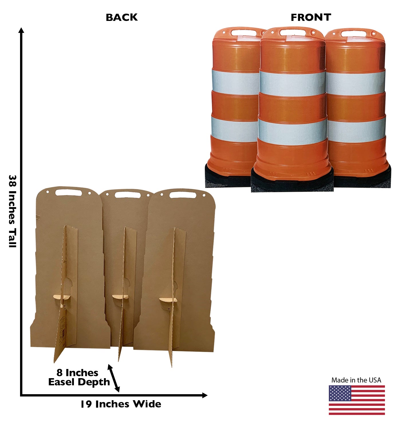 Life-Size Construction Barrels (Set of 3) Cardboard Cutouts - All Cutouts