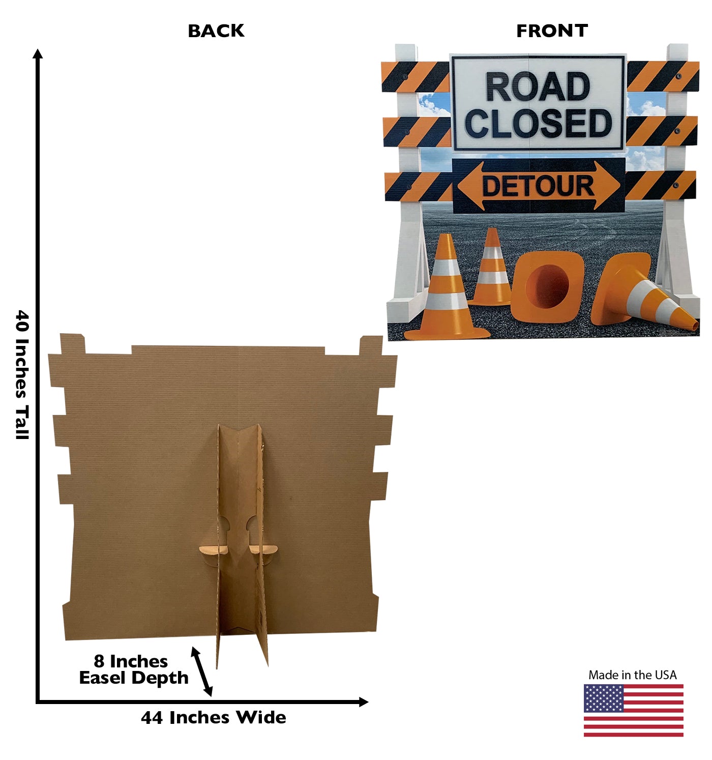 Life-Size Road Closed Detour Sign Cardboard Cutout - All Cutouts