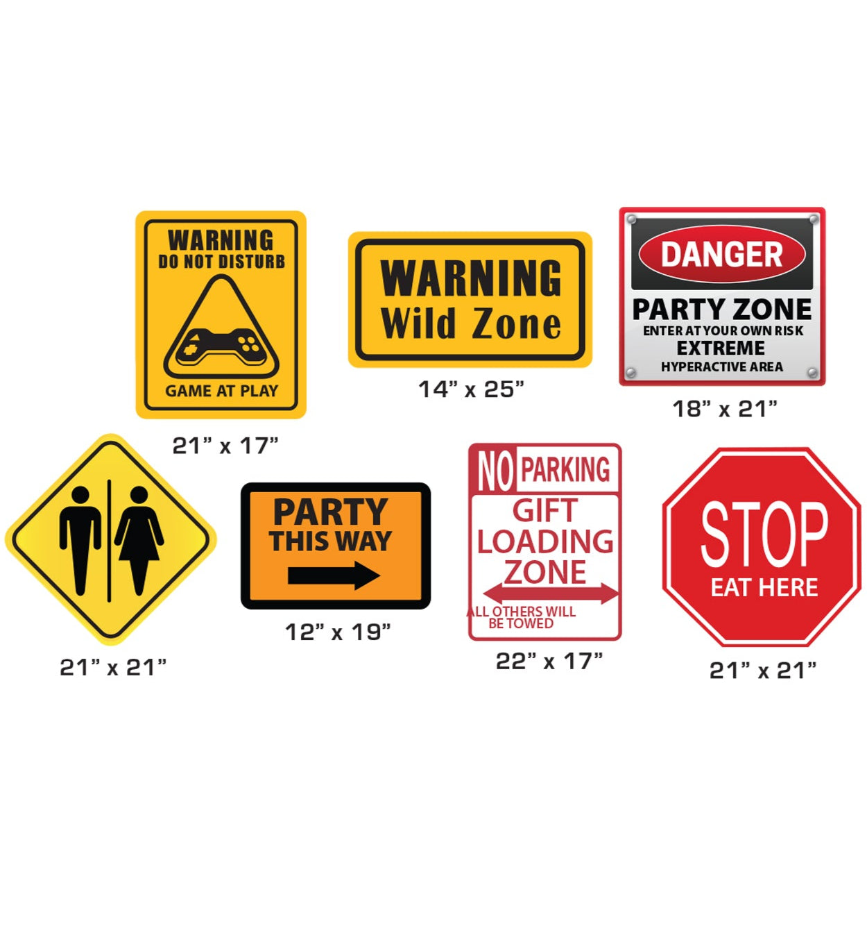 Life-Size Construction Party Signs Cardboard Cutouts - All Cutouts