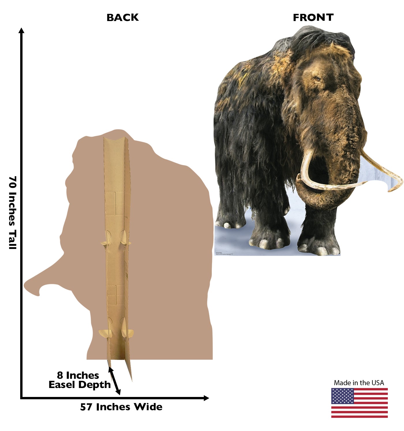 Life-Size Woolly Mammoth Cardboard Cutout - All Cutouts