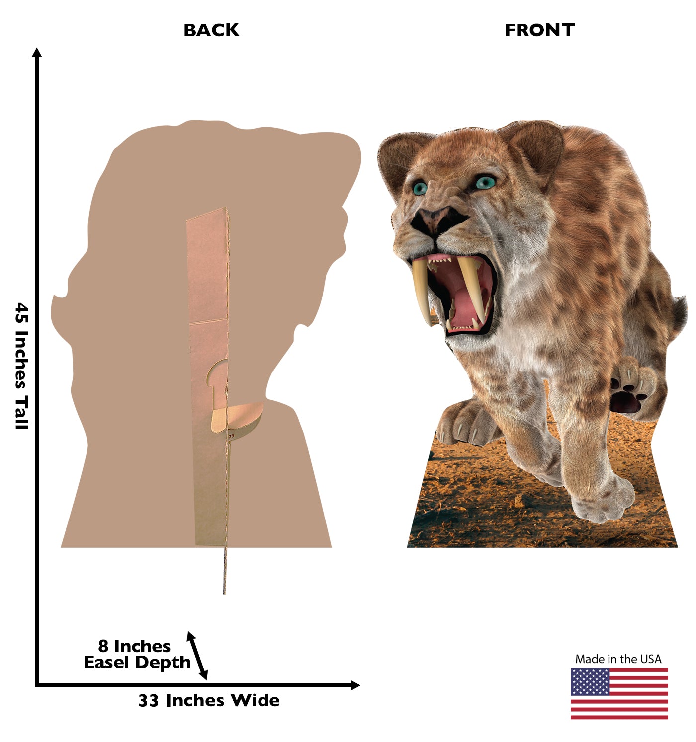 Life-Size Saber Tooth Tiger Cardboard Cutout - All Cutouts