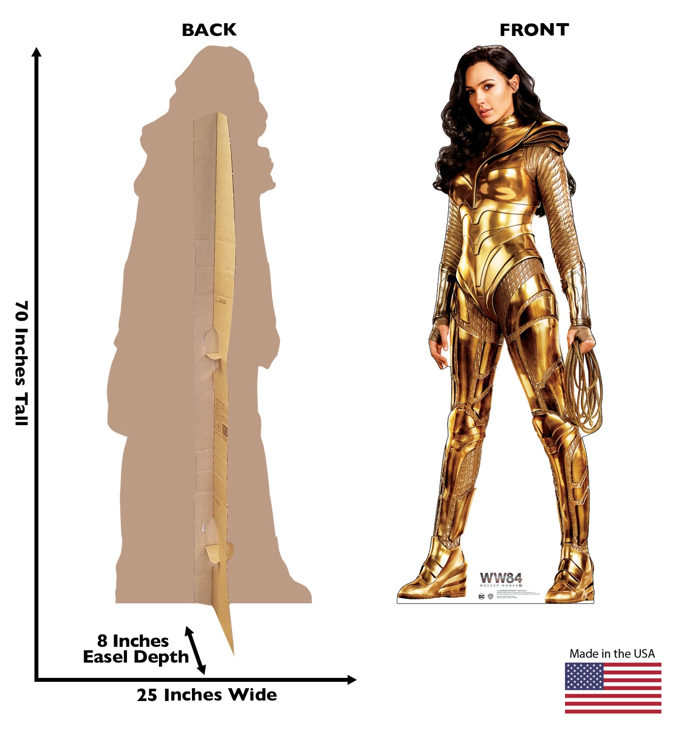 Life-Size Wonder Woman (Gold Armor) 1984 Cardboard Cutout - All Cutouts
