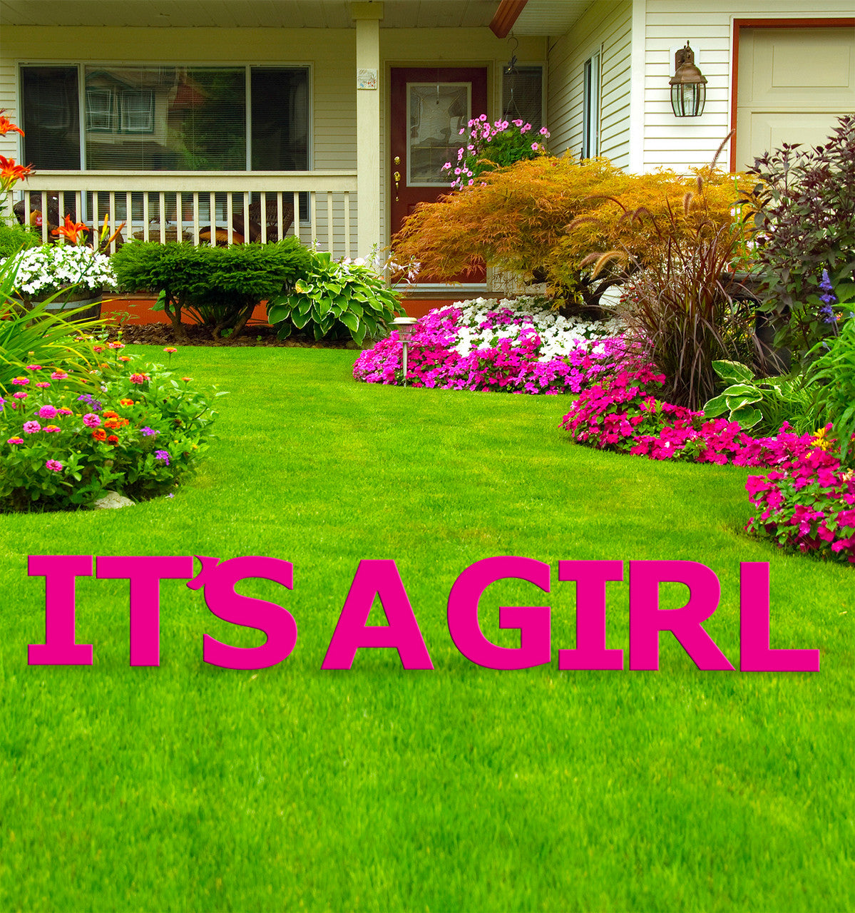 It's a Girl Pink Coroplast Yard Sign Letters - All Cutouts