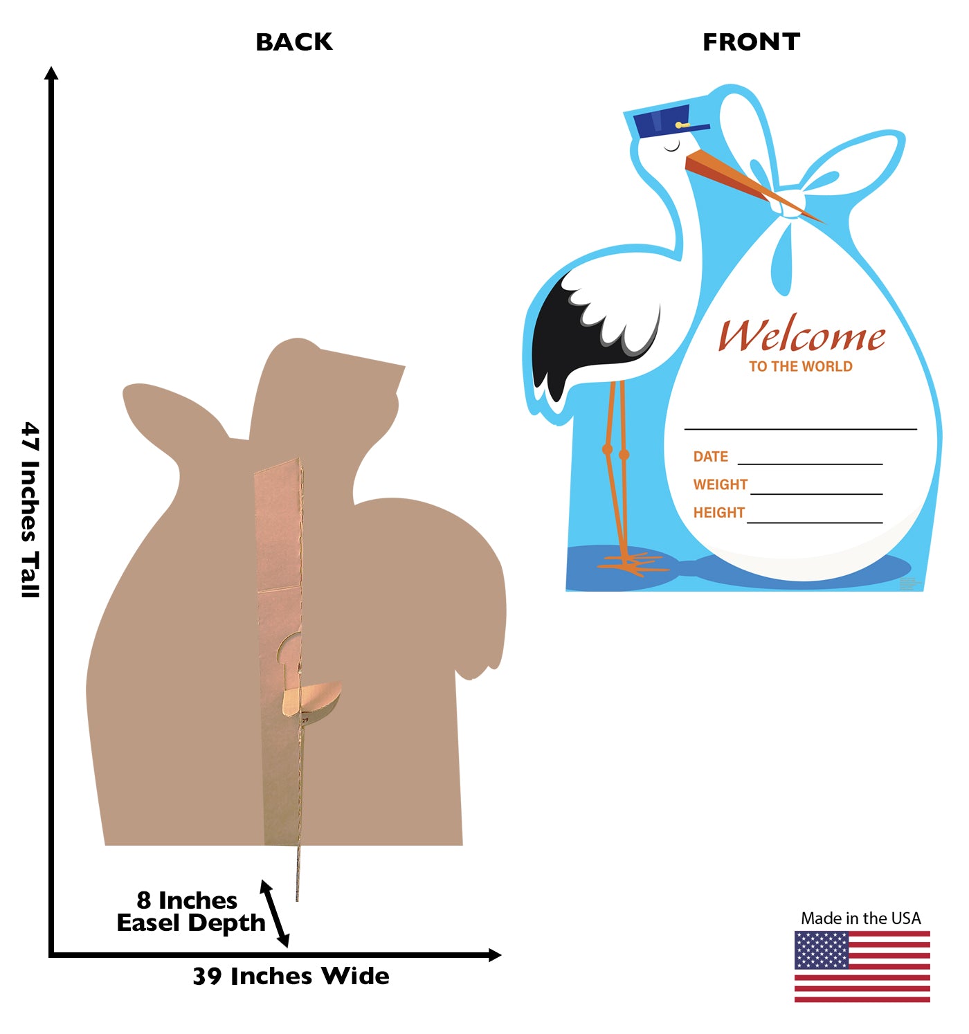 Life-Size Stork “It’s a Boy” Cardboard Cutout - All Cutouts