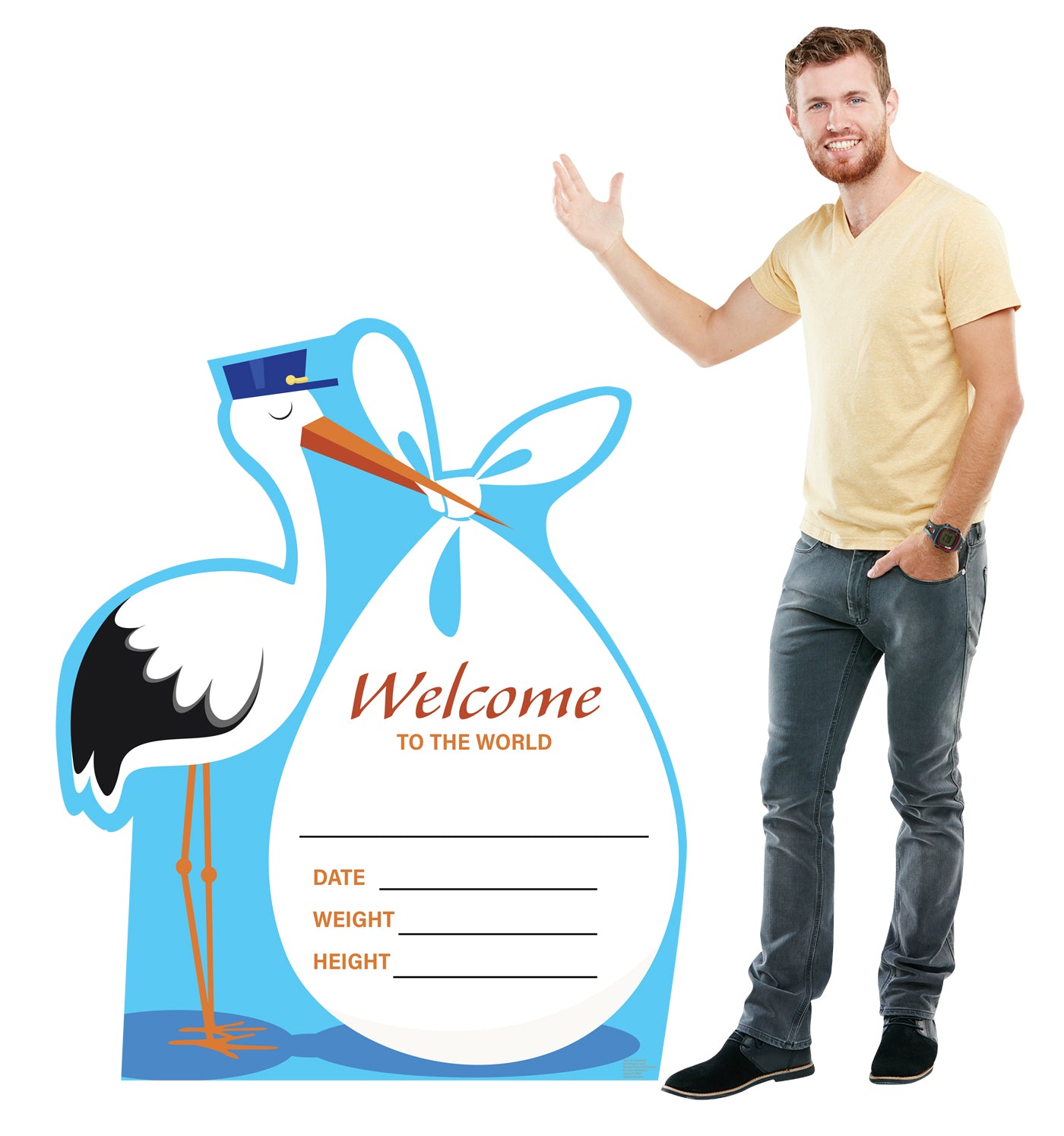 Life-Size Stork “It’s a Boy” Cardboard Cutout - All Cutouts