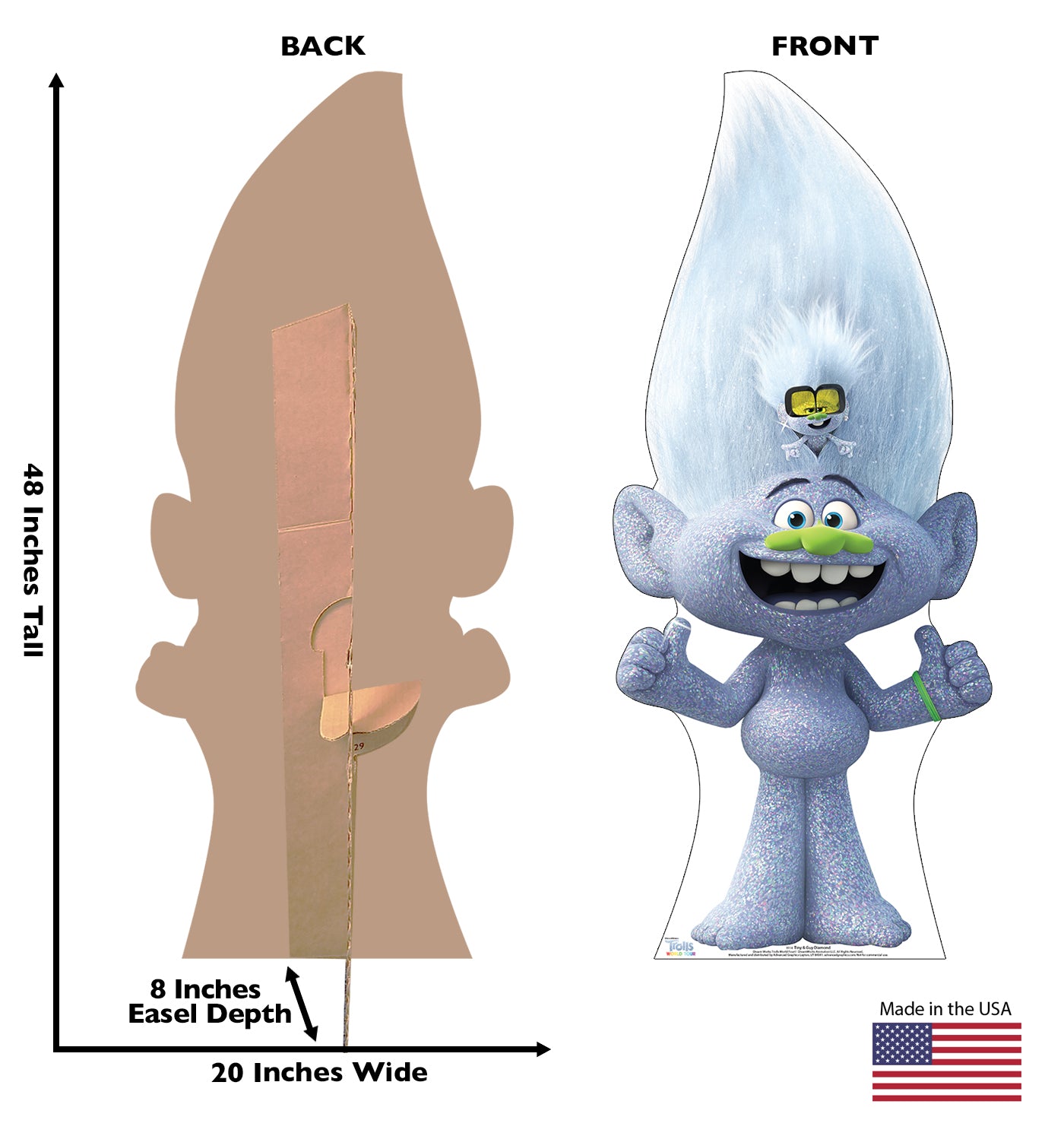 Life-Size Tiny & Guy Diamond (Trolls) Cardboard Cutout - All Cutouts