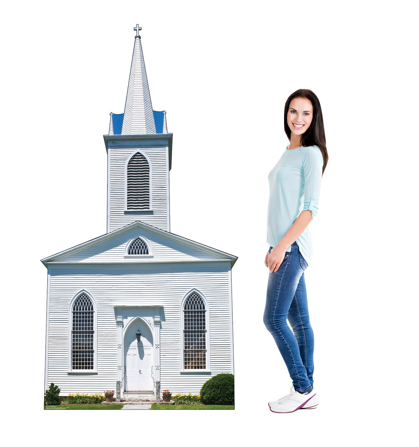 Life-Size Cardboard Standee - Church with Steeple - All Cutouts