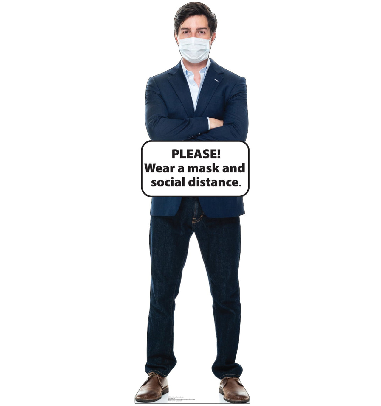 Life-Size Cardboard Standee - Social Distance Mask Standee Male - All Cutouts