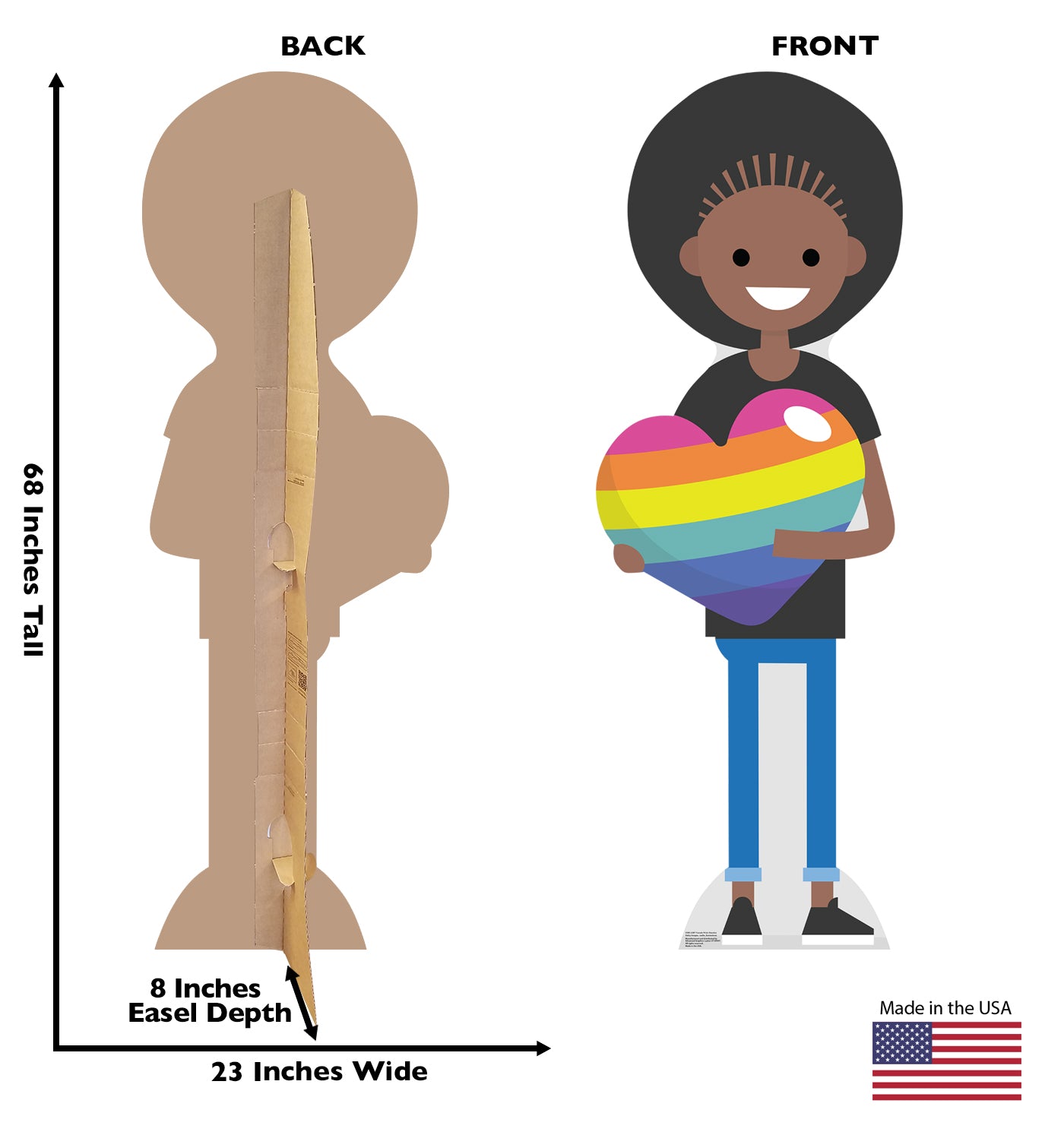 Life-Size Female Cartoon Pride Cardboard Cutout - All Cutouts