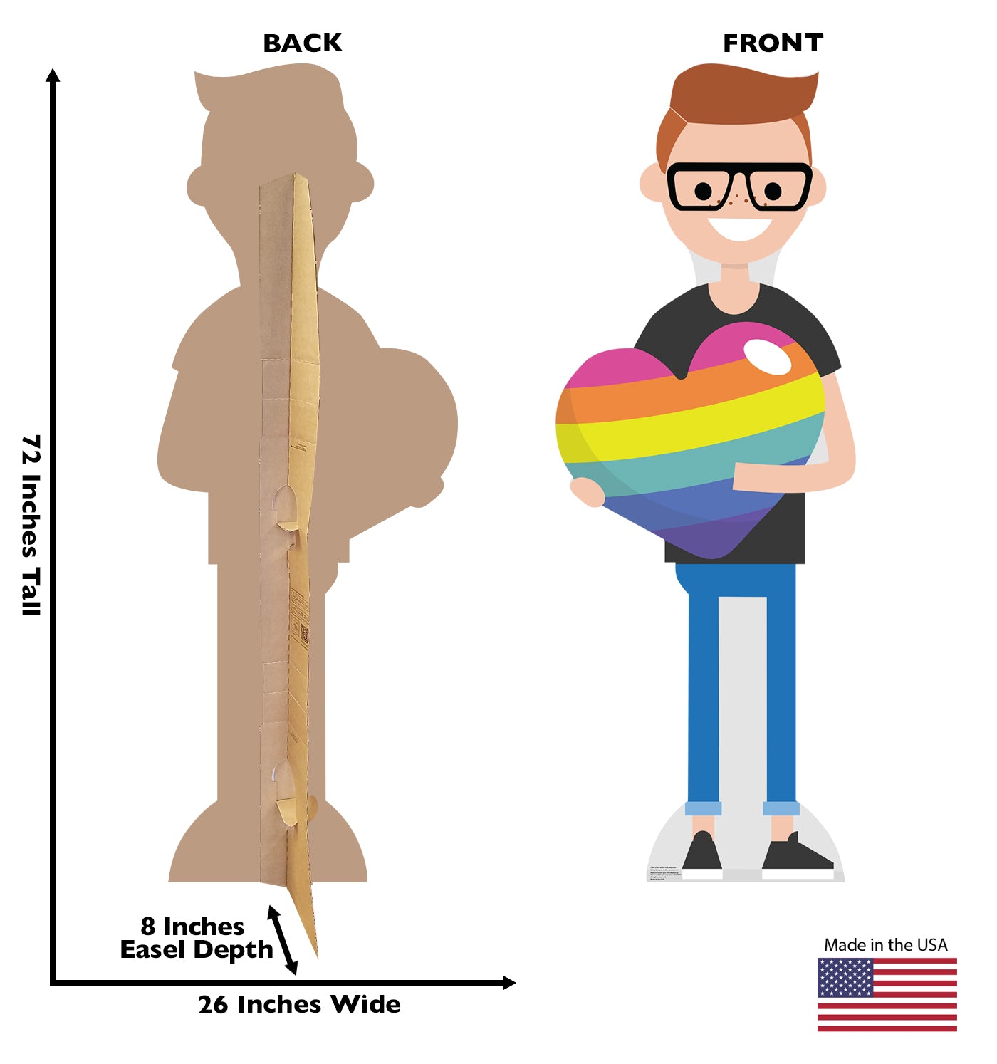 Life-Size Male Cartoon Pride Cardboard Cutout - All Cutouts
