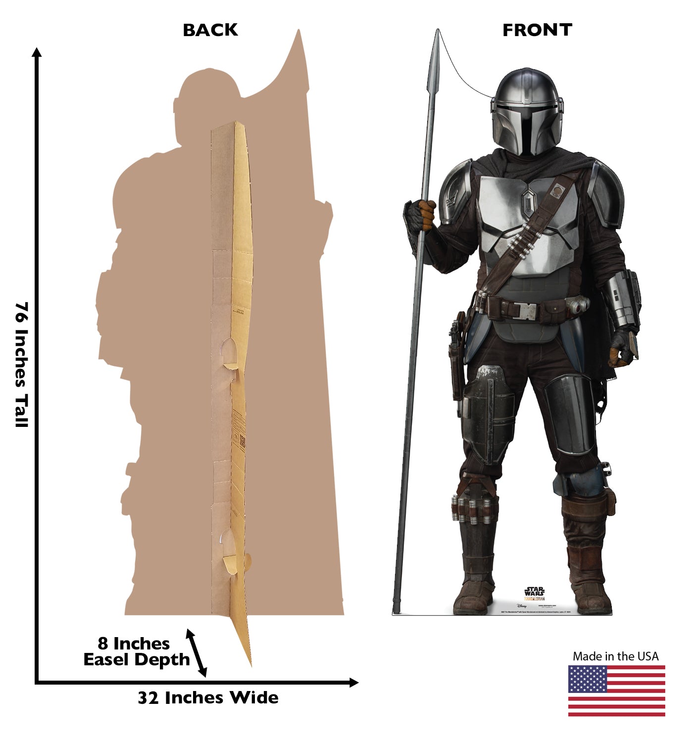 Life-Size The Mandalorian with Spear Cardboard Cutout - All Cutouts