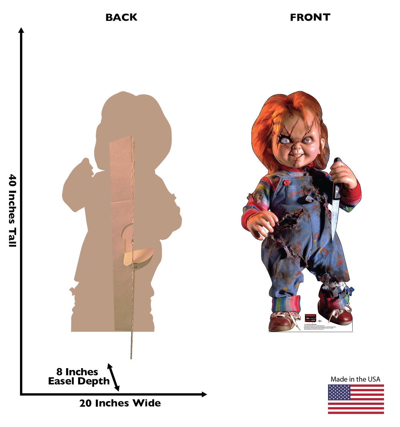 Life-size Cardboard Cutout of Chucky with Knife - All Cutouts