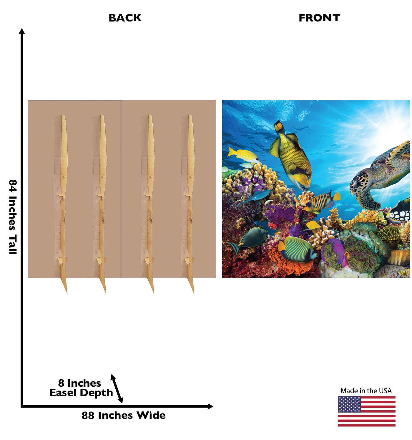 Coral Reef Life-Size Cardboard Backdrop Cutout - All Cutouts