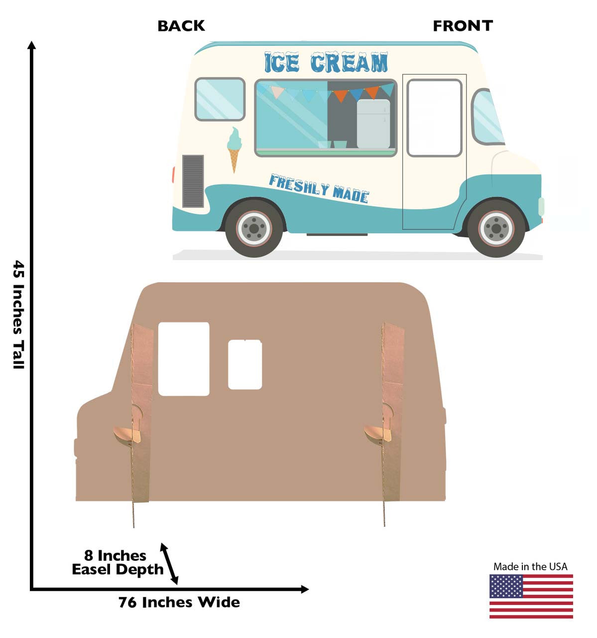 Life-Size Reversed Ice Cream Truck Stand-In Cardboard Cutout - All Cutouts