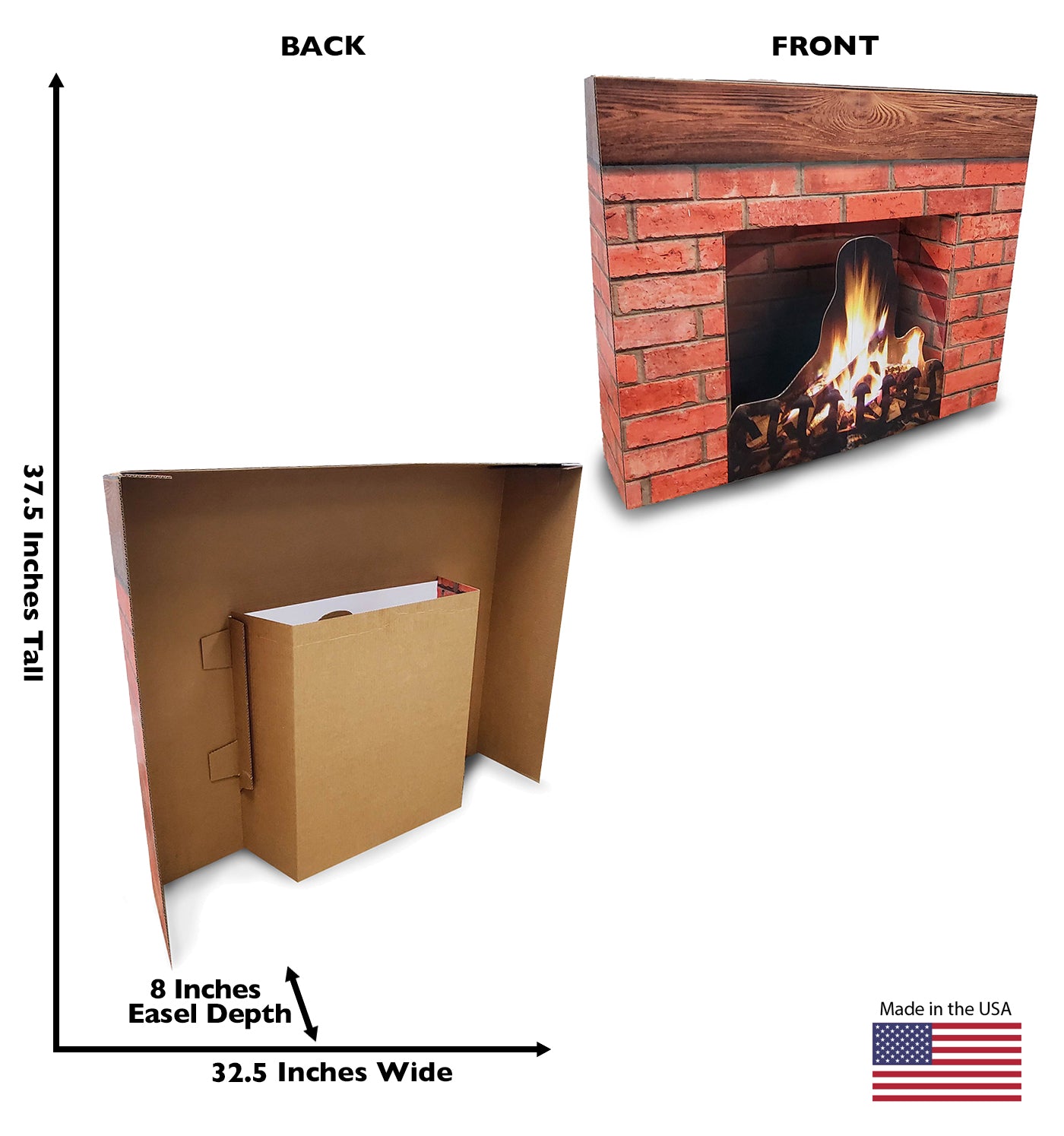 Holiday Fireplace 3D Cardboard Cutout - All Cutouts