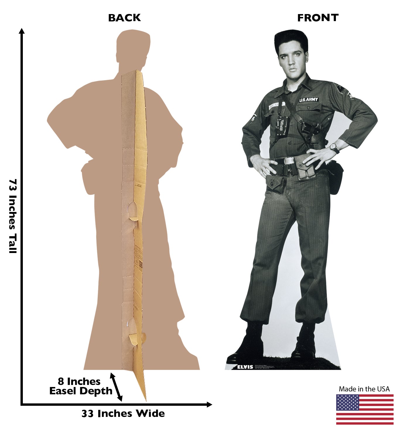 Elvis Presley Army Fatigues Talking Life-Size Cardboard Cutout - All Cutouts