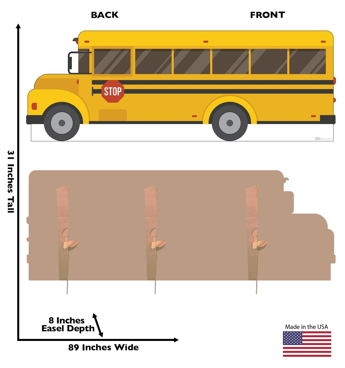 Life-Size Cardboard Cutout of School Bus - All Cutouts