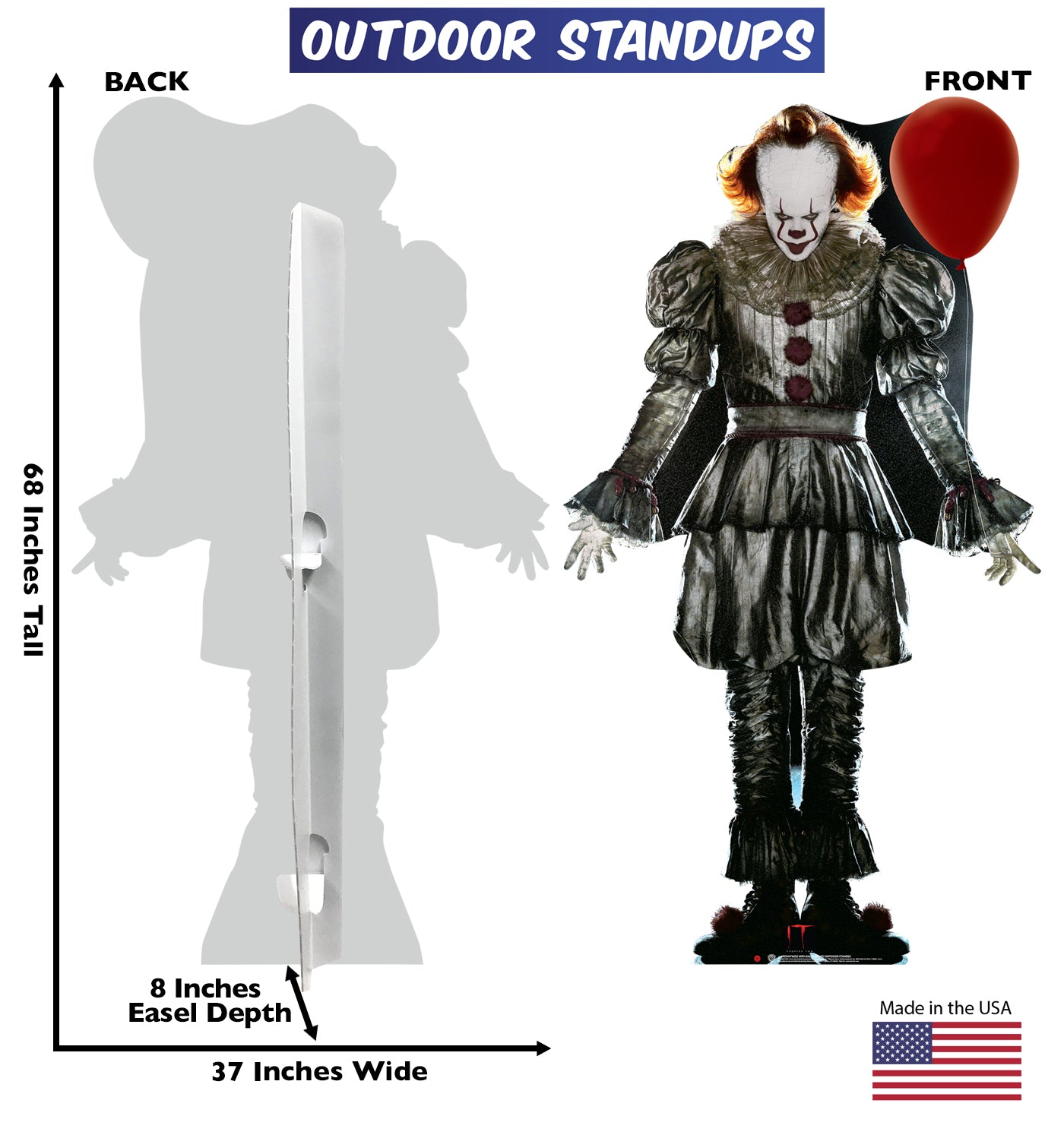 Pennywise with Balloon Life-Size Coroplast Outdoor Cutout - All Cutouts