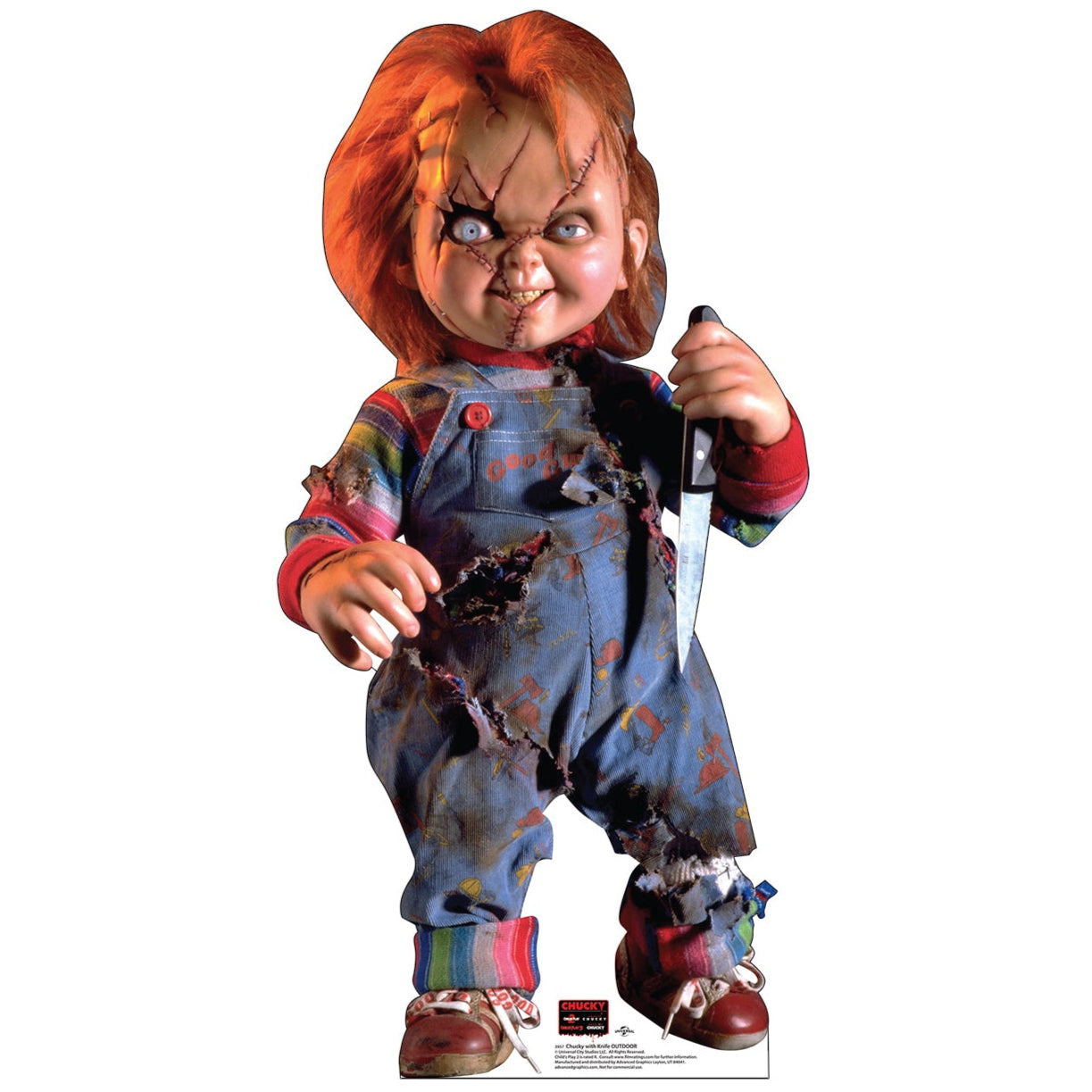 Chucky with Knife Life-Size Coroplast Outdoor Standee - All Cutouts