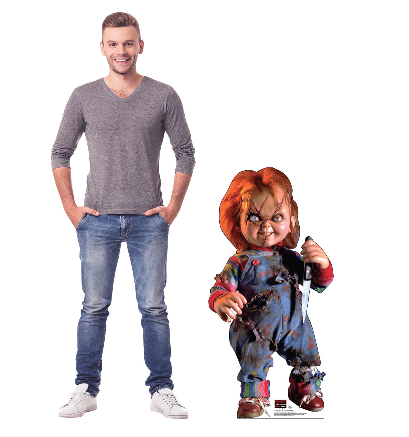 Chucky with Knife Life-Size Coroplast Outdoor Standee - All Cutouts