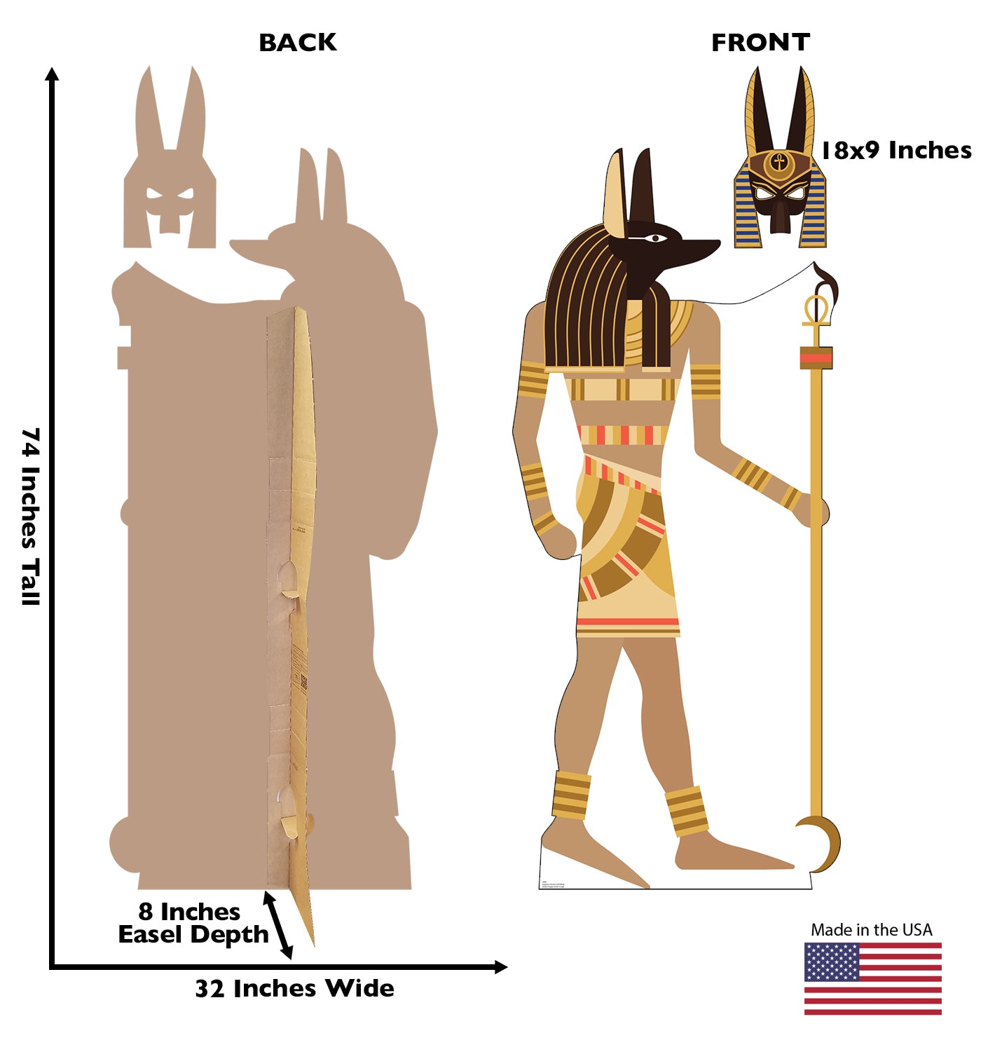 Life-size Cardboard Cutout of Egyptian Anubis with Mask - All Cutouts