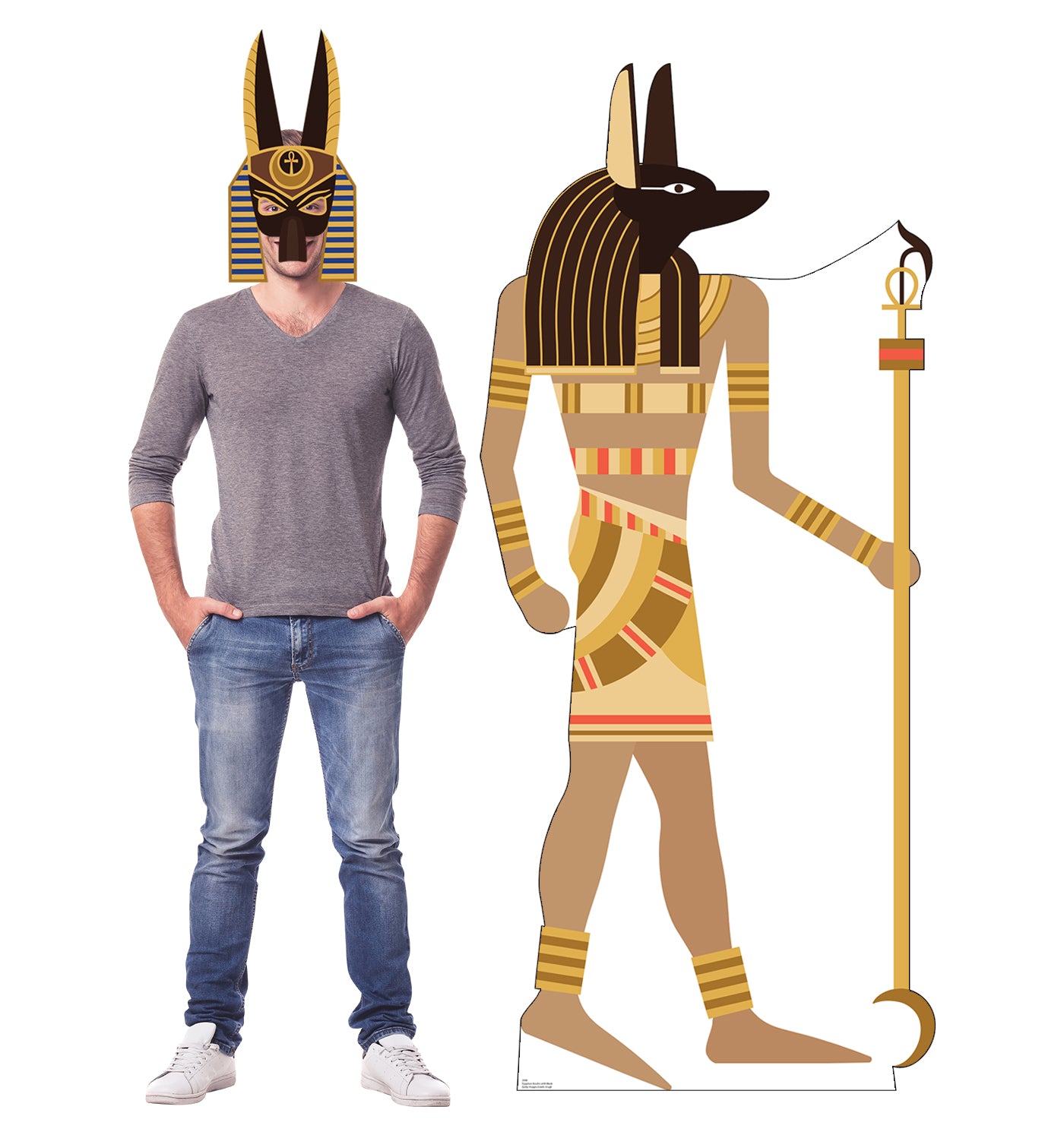 Life-size Cardboard Cutout of Egyptian Anubis with Mask - All Cutouts