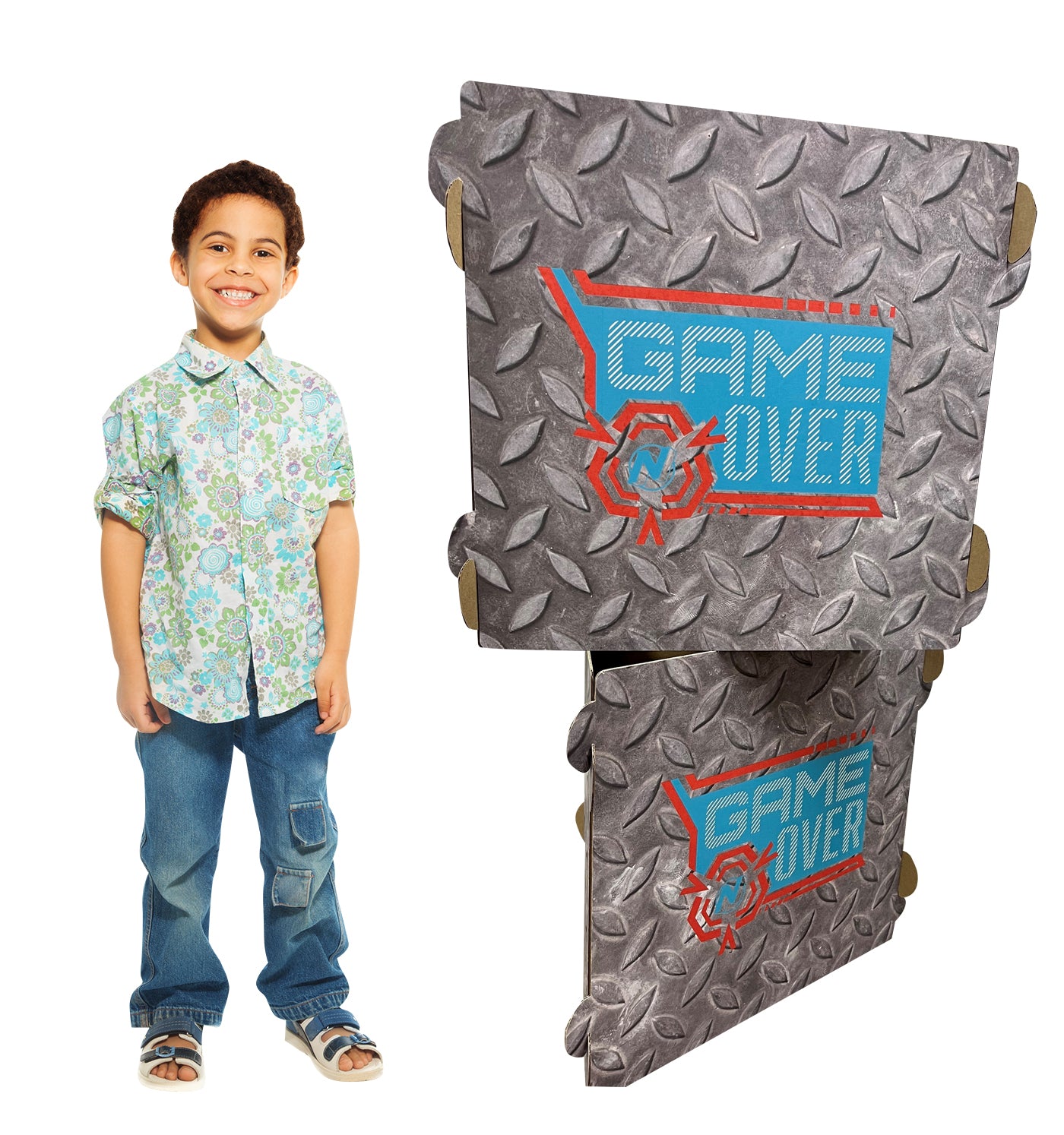 Life-size Cardboard Cutout of Nerf Diamond Plate Walls - All Cutouts