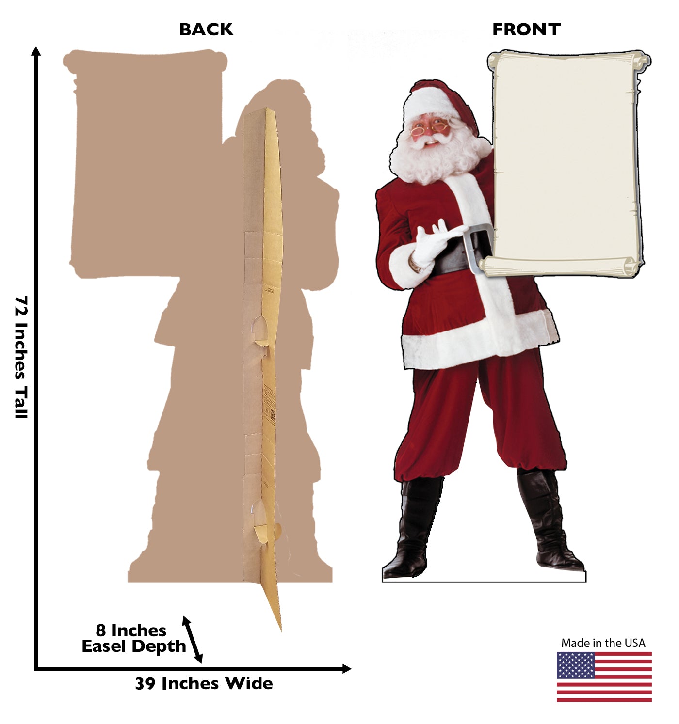Life-size Santa Claus with Scroll Cardboard Cutout - All Cutouts