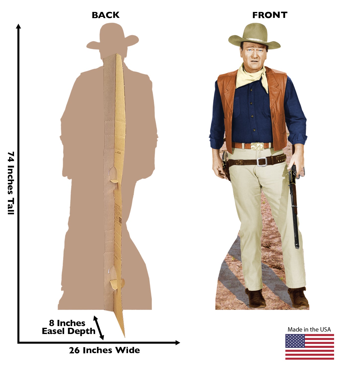John Wayne-Rifle at Side Life-Size Cardboard Cutout - All Cutouts