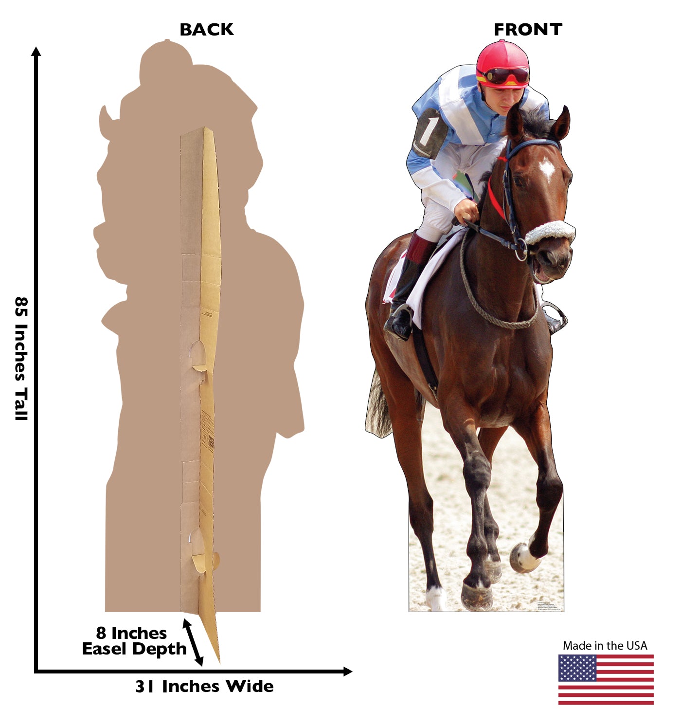 Horse and Jockey Life-Size Cardboard Cutout - All Cutouts