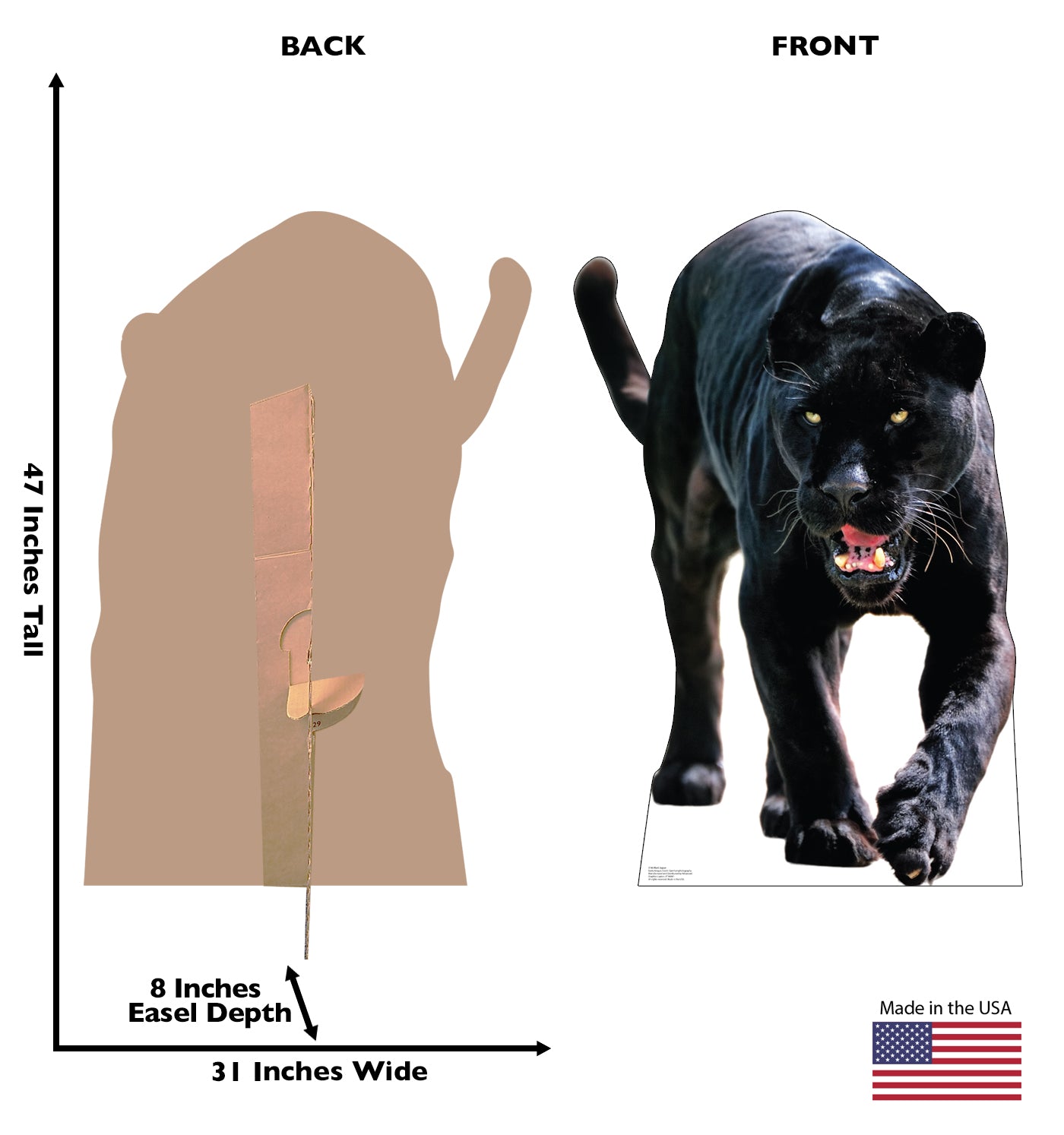 Black Jaguar Life-Size Cardboard Cutout - All Cutouts