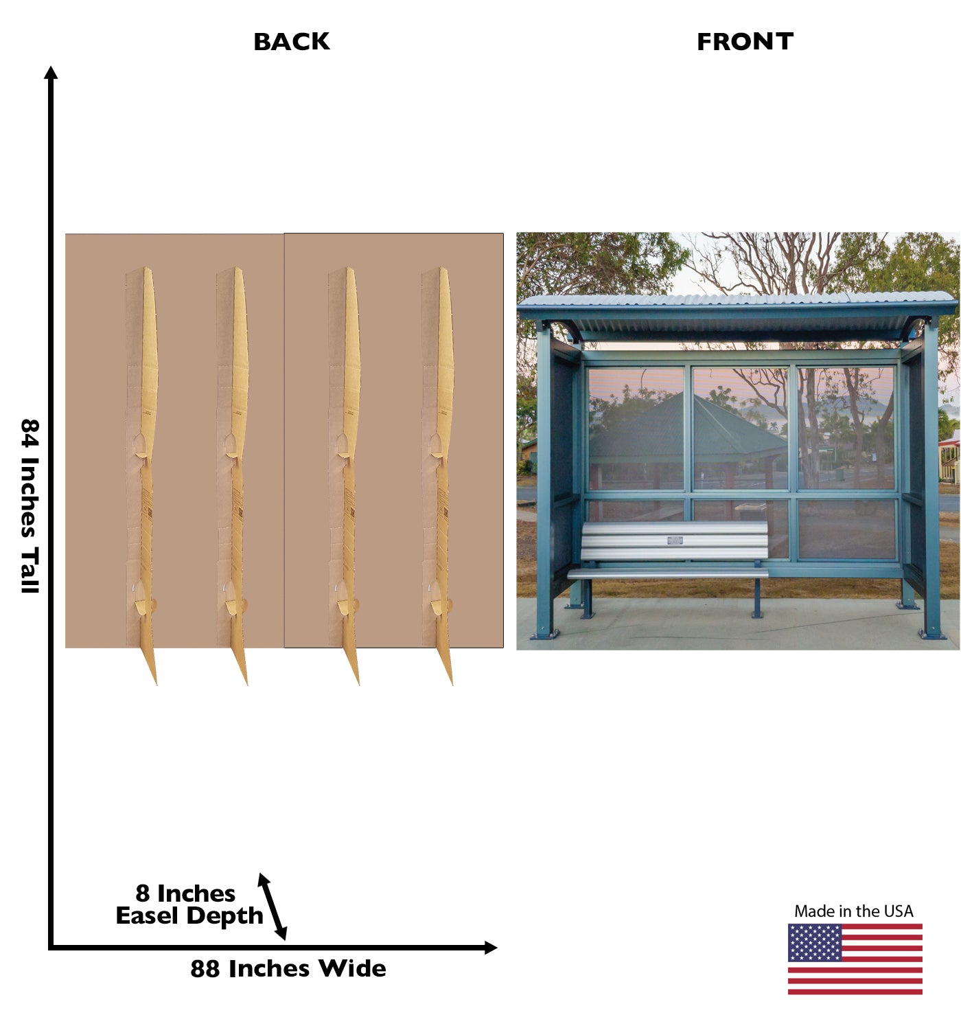 Bus Stop Shelter Backdrop Life-Size Cardboard Cutout - All Cutouts