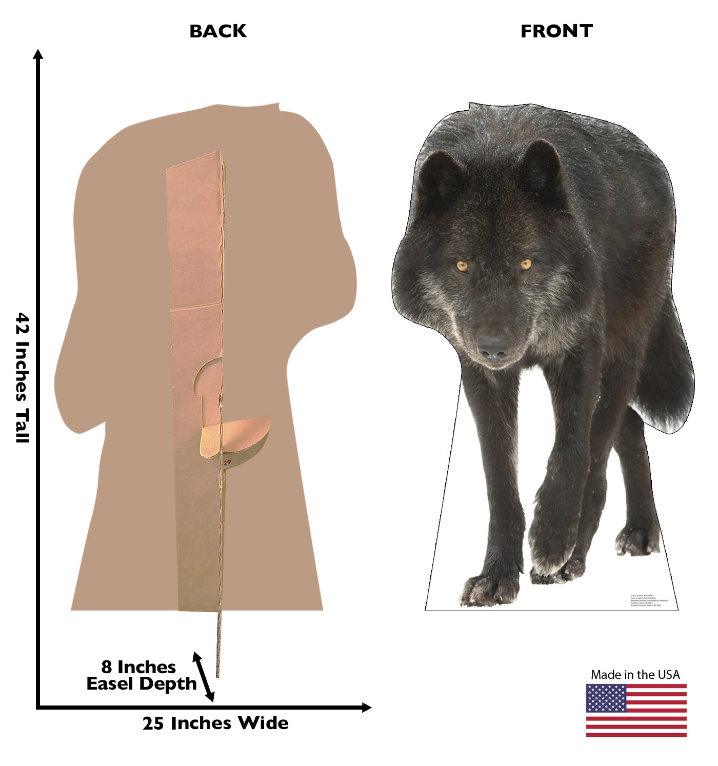 Canadian Black Wolf Life-Size Cardboard Cutout - All Cutouts