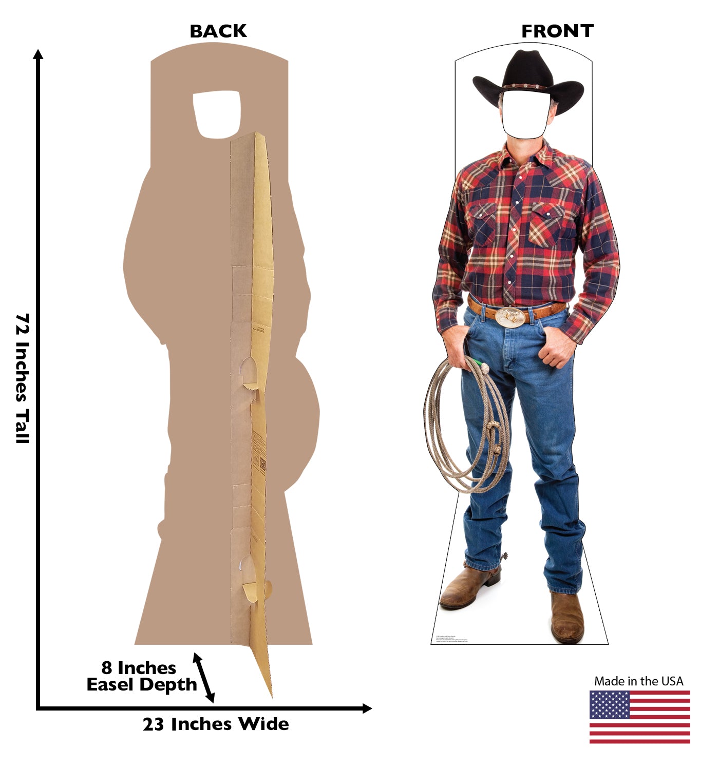 Cowboy with Rope Life-Size Cardboard Standin - All Cutouts