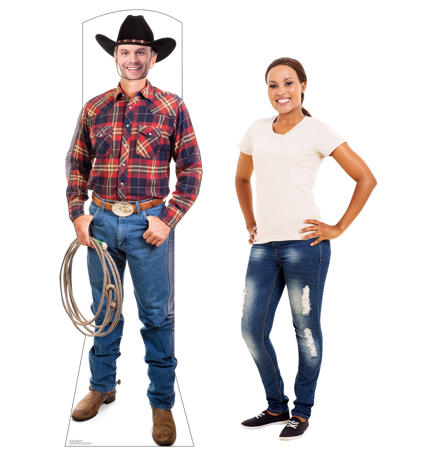 Cowboy with Rope Life-Size Cardboard Standin - All Cutouts