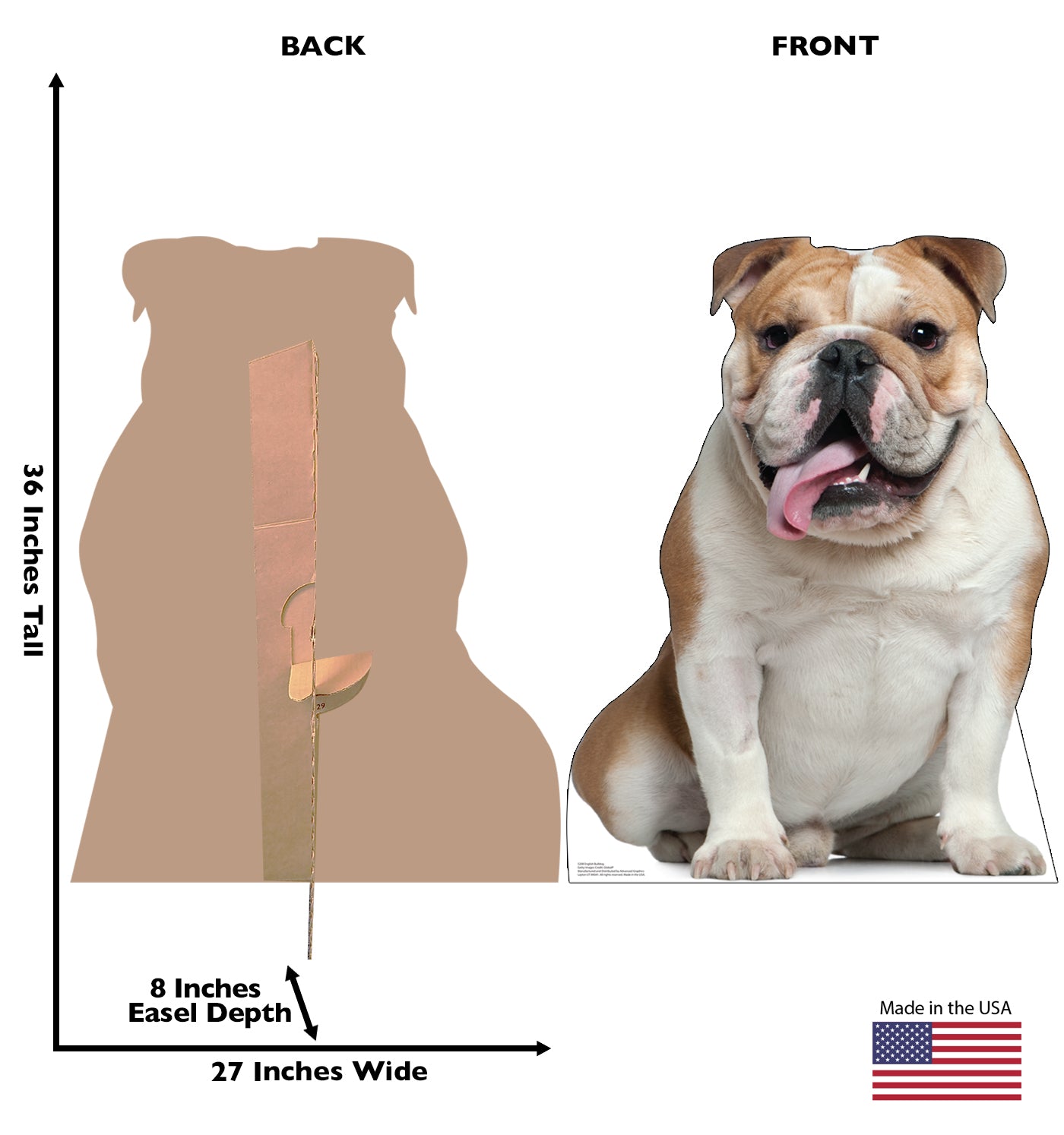 English Bull Dog Life-Size Cardboard Cutout - All Cutouts
