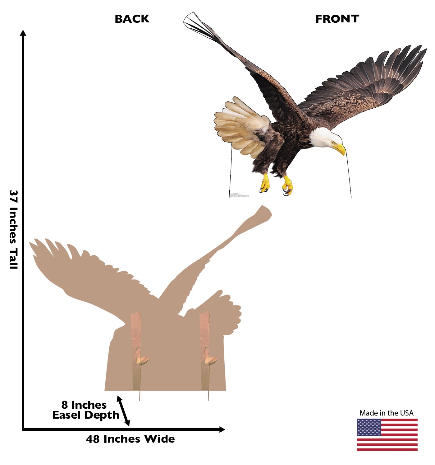 Flying Bald Eagle Life-Size Cardboard Cutout - All Cutouts