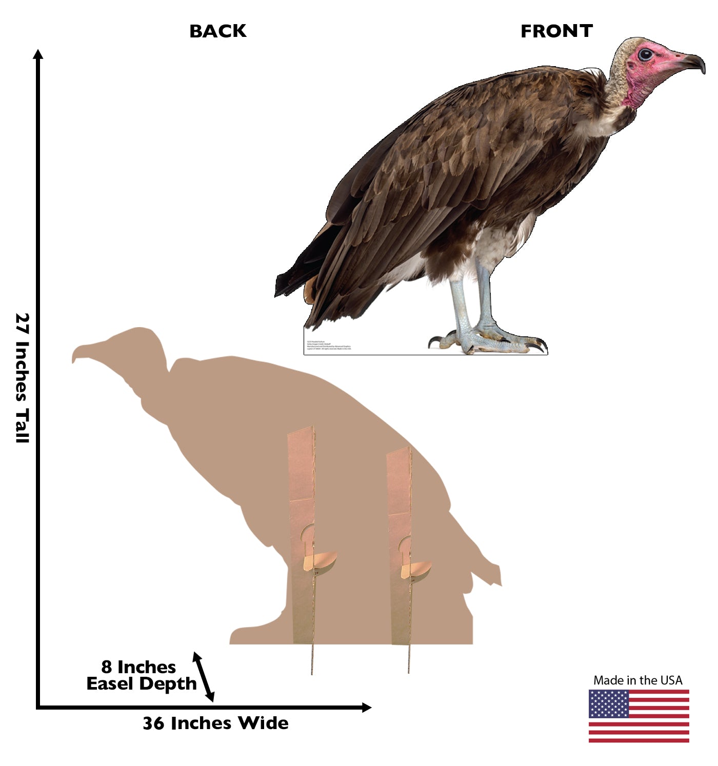 Hooded Vulture Life-Size Cardboard Cutout - All Cutouts