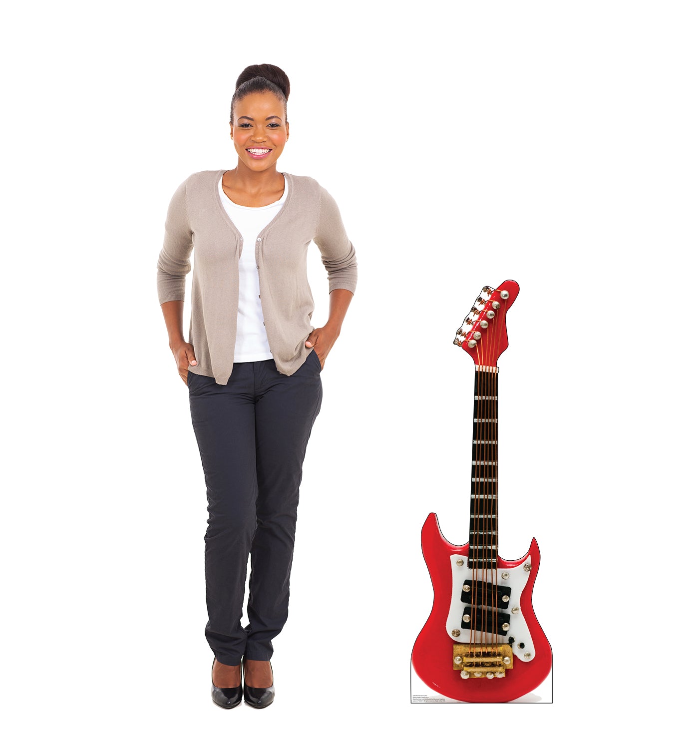Red Electric Guitar Life-Size Cardboard Cutout - All Cutouts